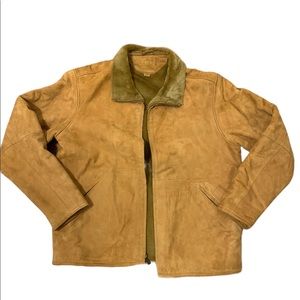 ugg brown genuine leather jacket cuir women Xl